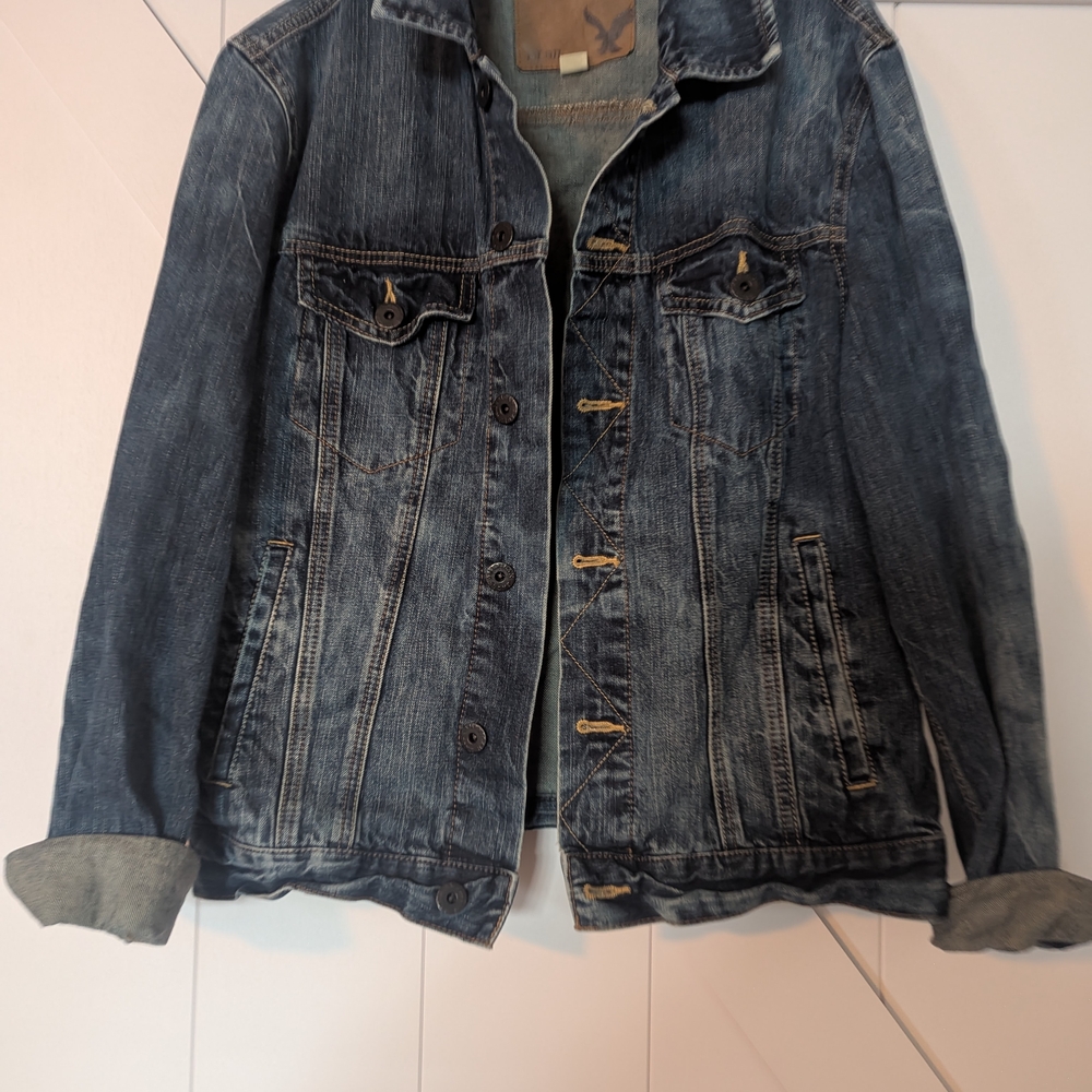 American Eagle Outfitters Dark Blue Denim Jacket